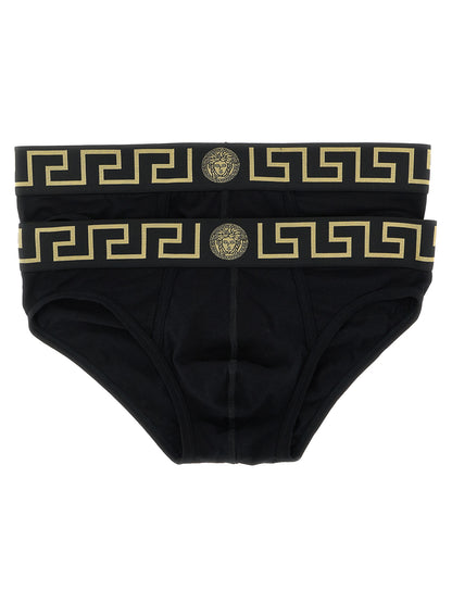 Versace Black Cotton Briefs