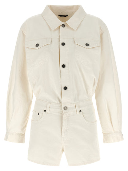 Haikure White Cotton Rompers