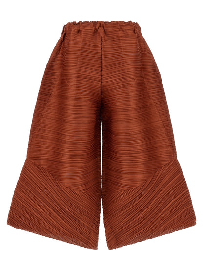 PLEATS PLEASE ISSEY MIYAKE Brown Polyester Casual Pants