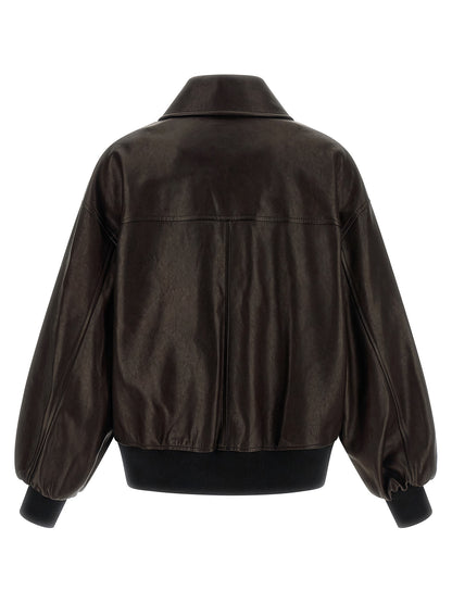 Khaite Brown Lamb Leather Leather Jacket