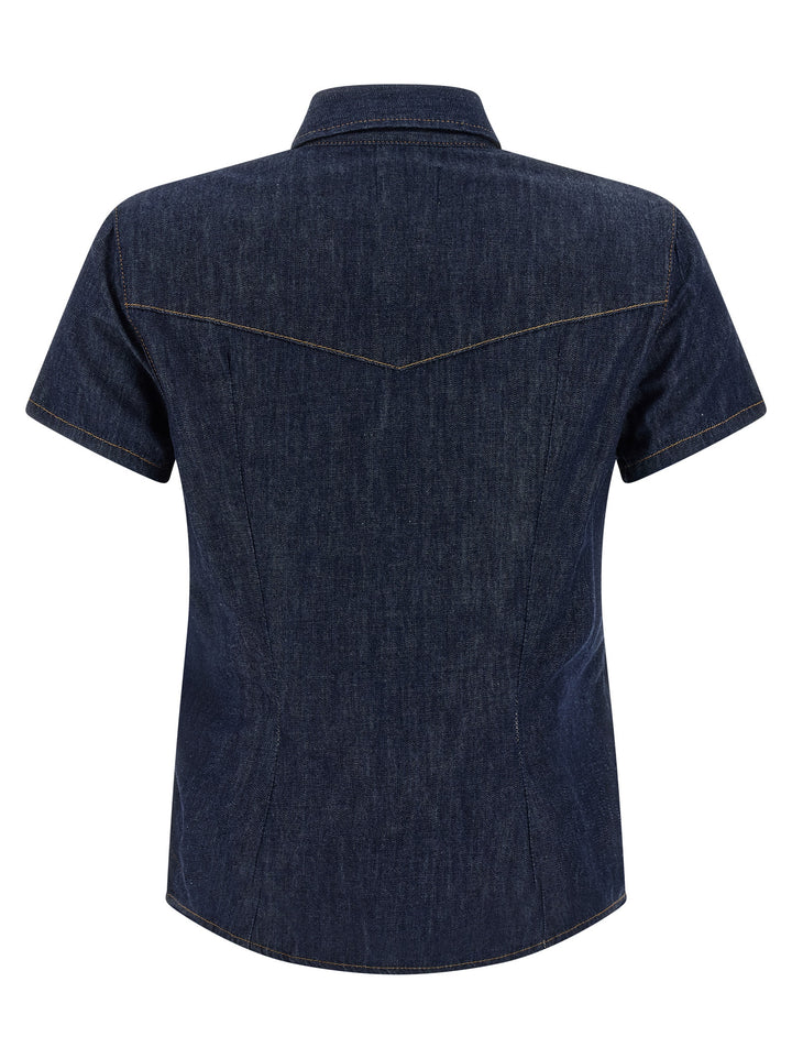 Khaite Blue Cotton Blouse