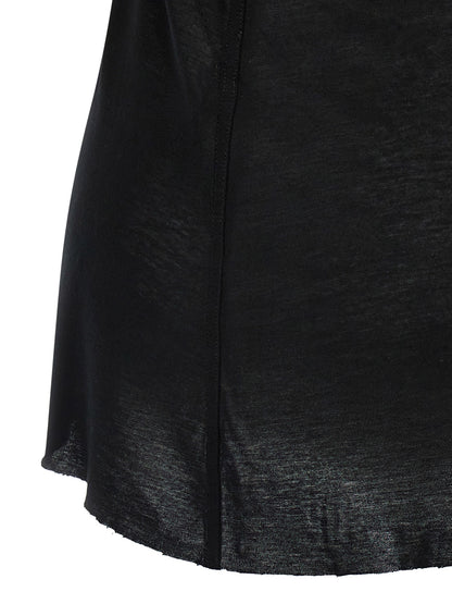 Rick Owens Black Viscose T-Shirt