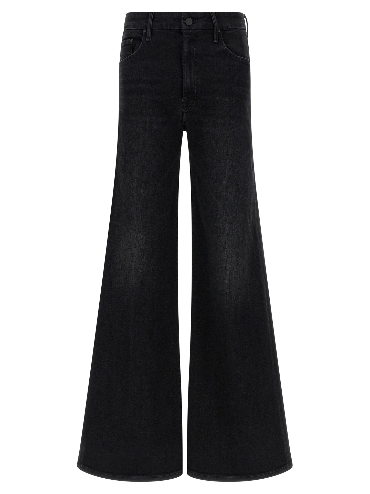 Mother Denim Black Cotton Flared Jeans