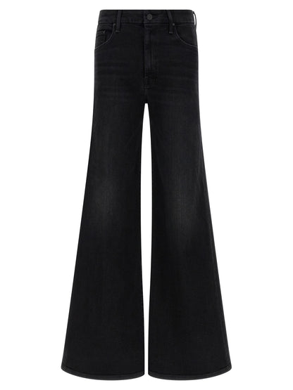 Mother Denim Black Cotton Flared Jeans