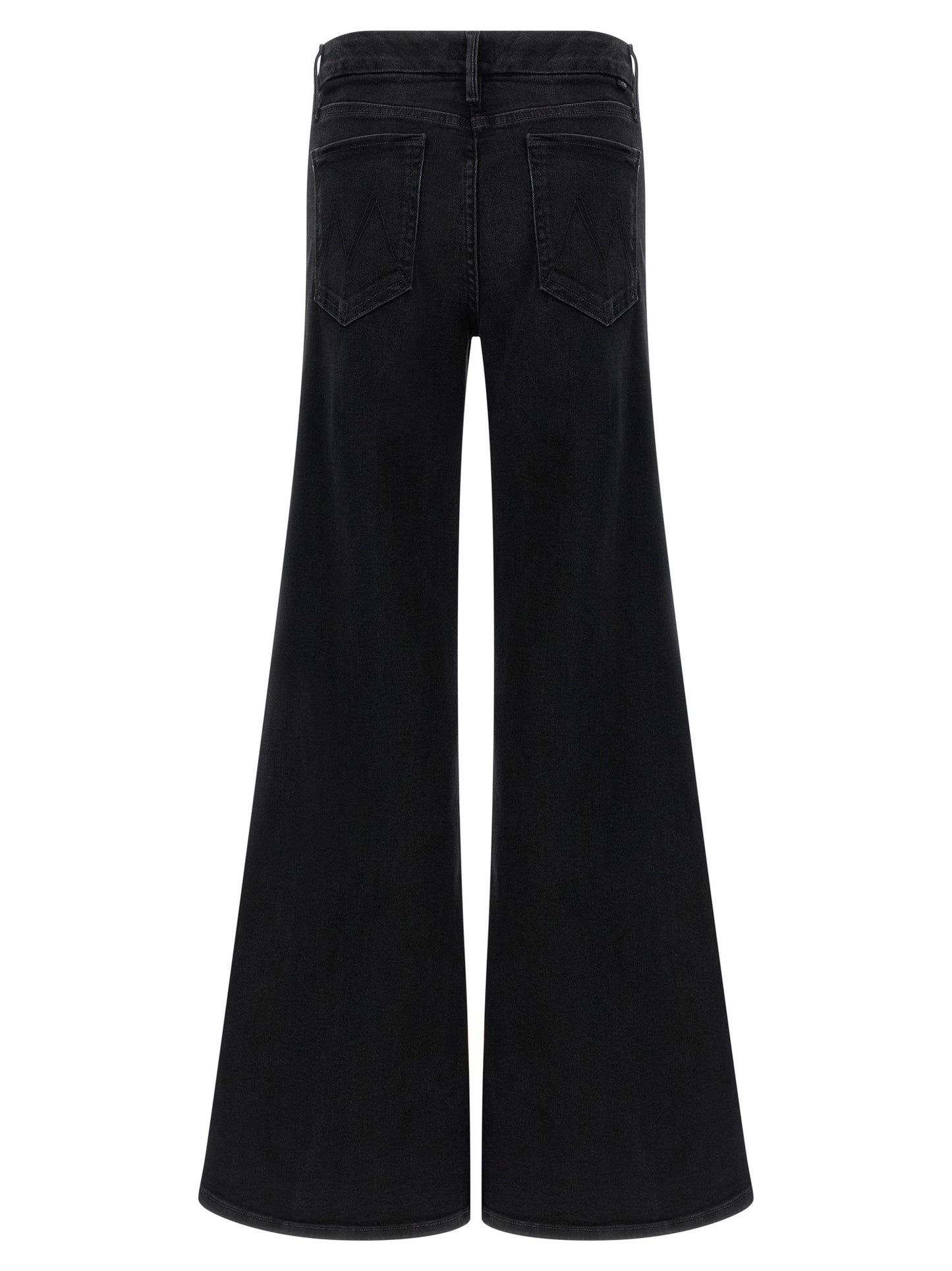 Mother Denim Black Cotton Flared Jeans
