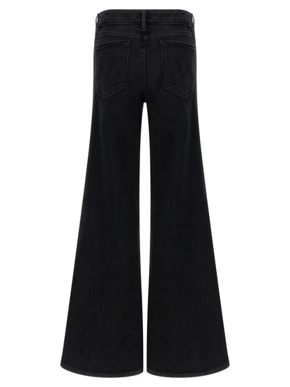 Mother Denim Black Cotton Flared Jeans