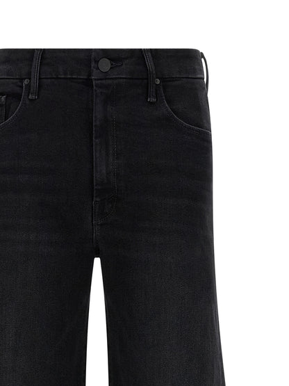 Mother Denim Black Cotton Flared Jeans