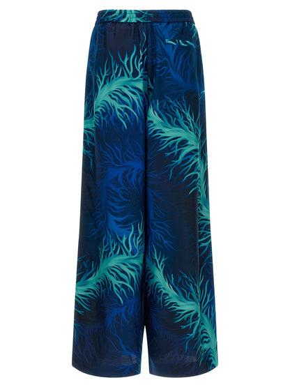 F.R.S. - FOR RESTLESS SLEEPERS Blue Silk Casual Pants