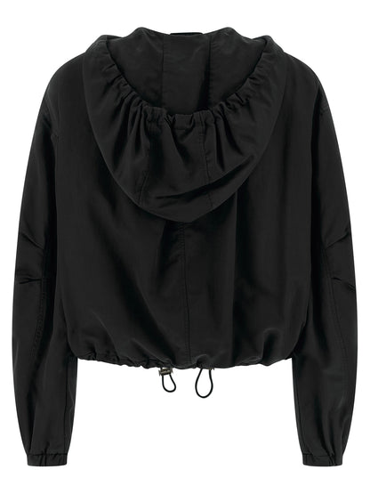 The Attico Black Polyester Bomber