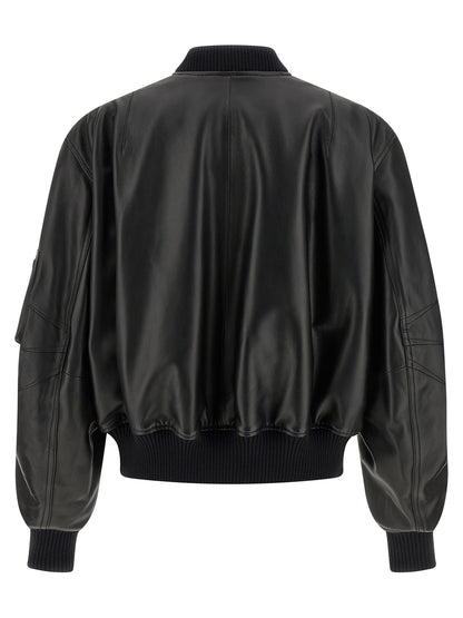 The Attico Black Lamb Leather Leather Jacket