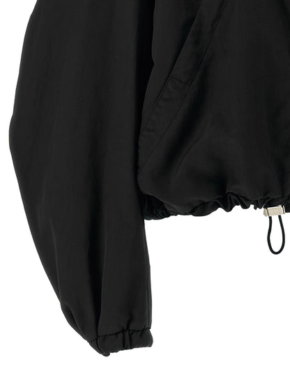 The Attico Black Polyester Bomber