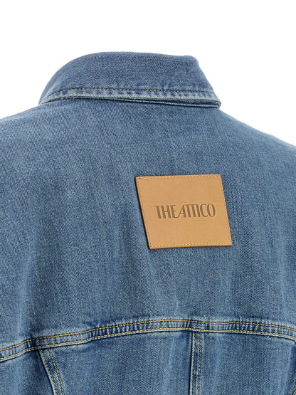 The Attico Blue Cotton Short Dress