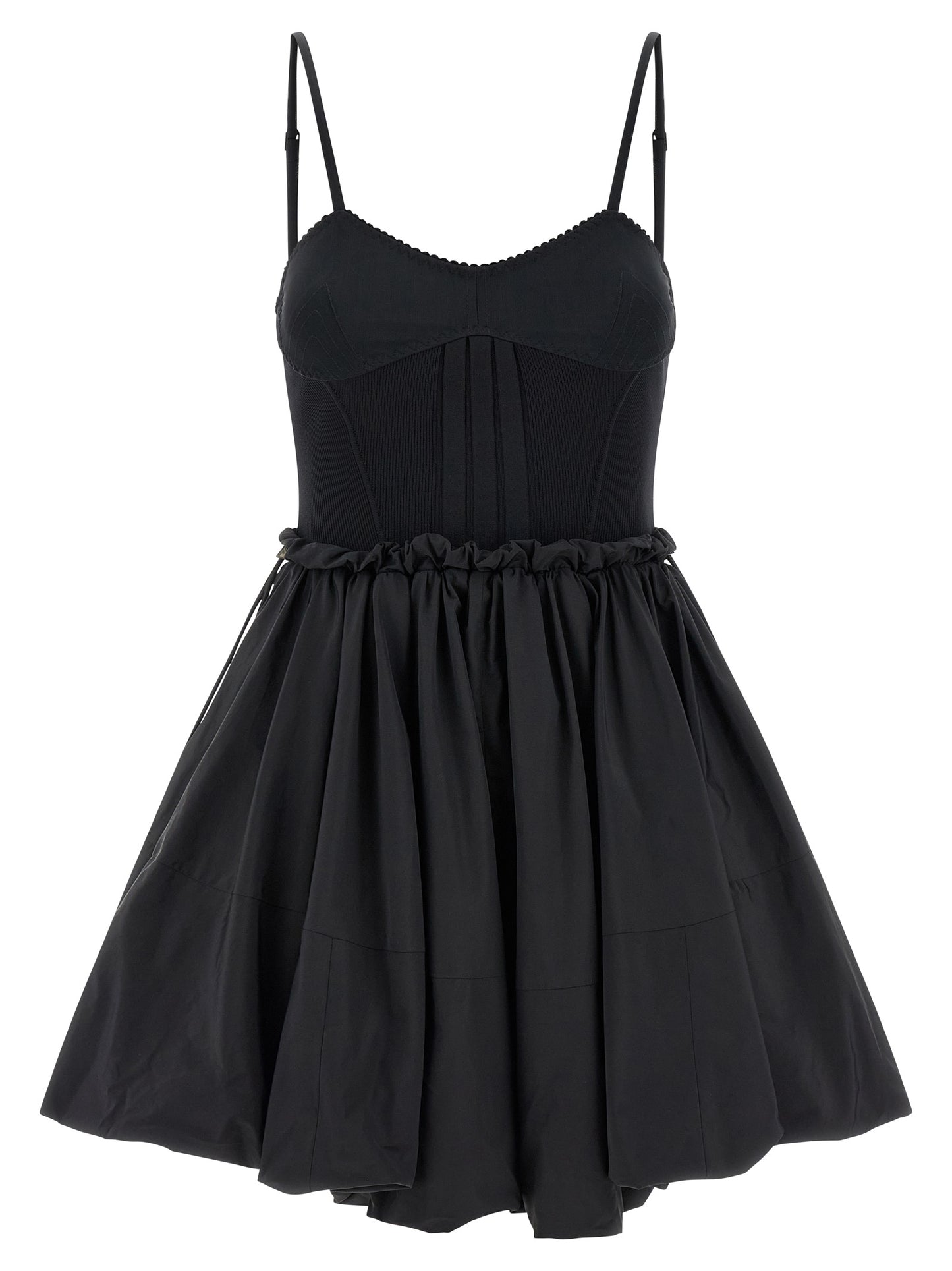 The Attico Black Polyamide Short Dress