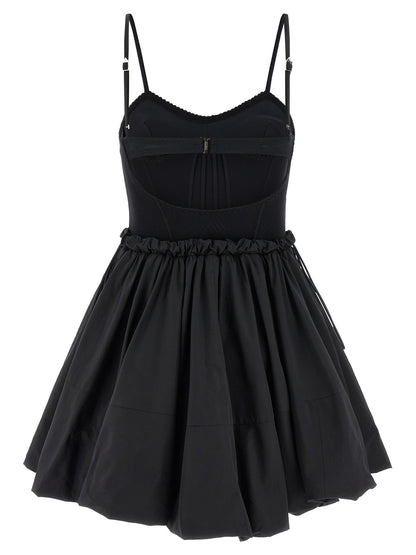 The Attico Black Polyamide Short Dress