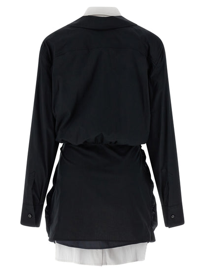 The Attico Bicolor Cotton Short Dress