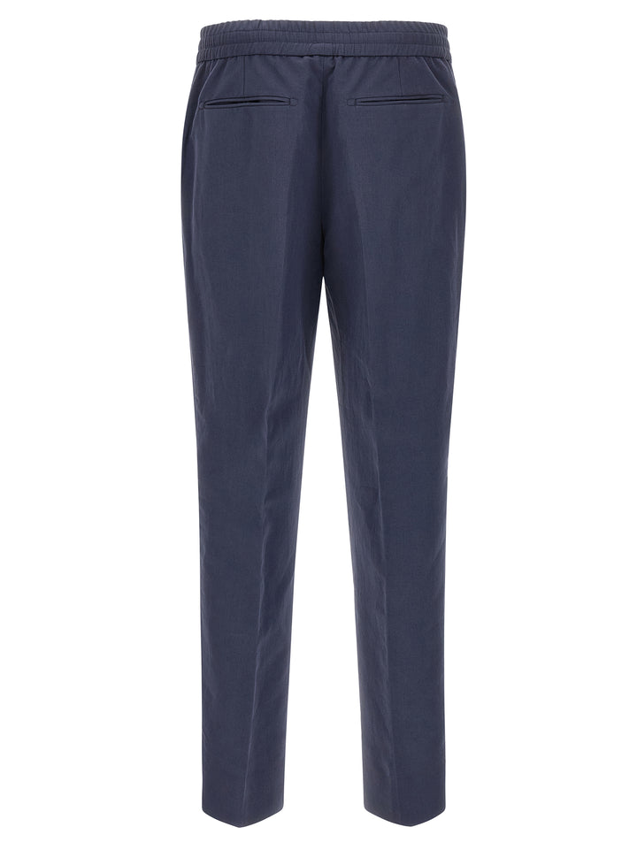Brioni Blue Linen Casual Pants