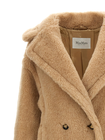 Max Mara Beige Alpaca Leather Coat