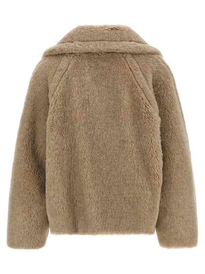 Max Mara Beige Alpaca Leather Coat