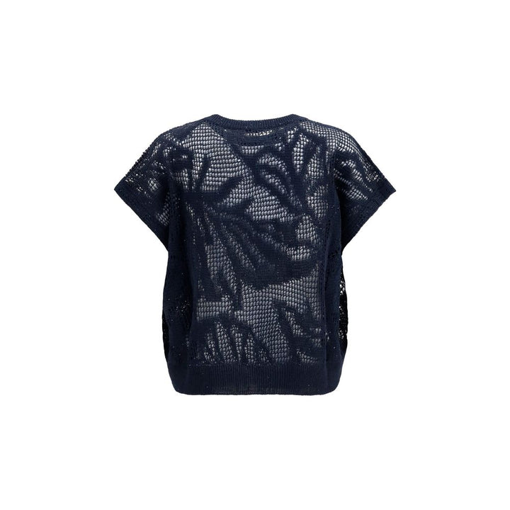 Brunello Cucinelli Blue Linen T-Shirt