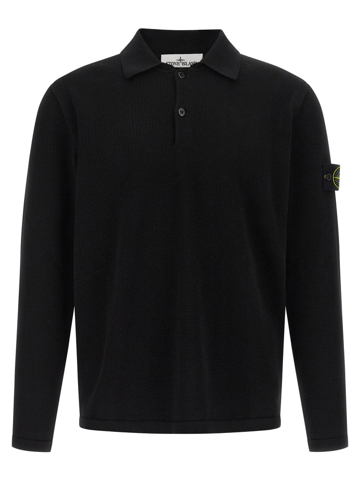 Stone Island Black Cotton Polo Shirt