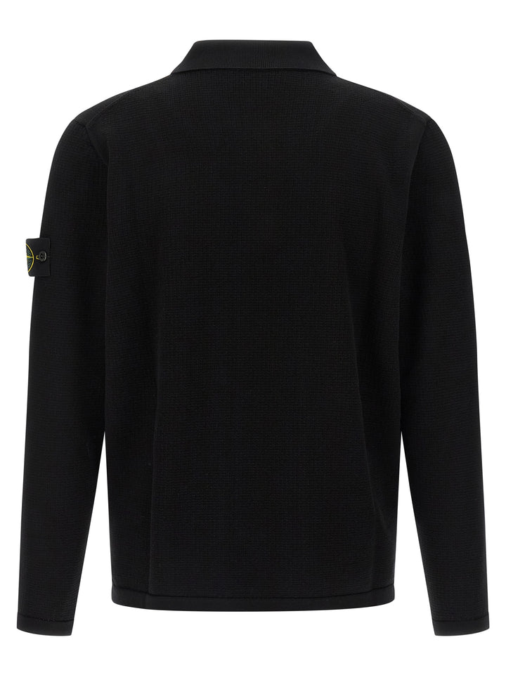 Stone Island Black Cotton Polo Shirt