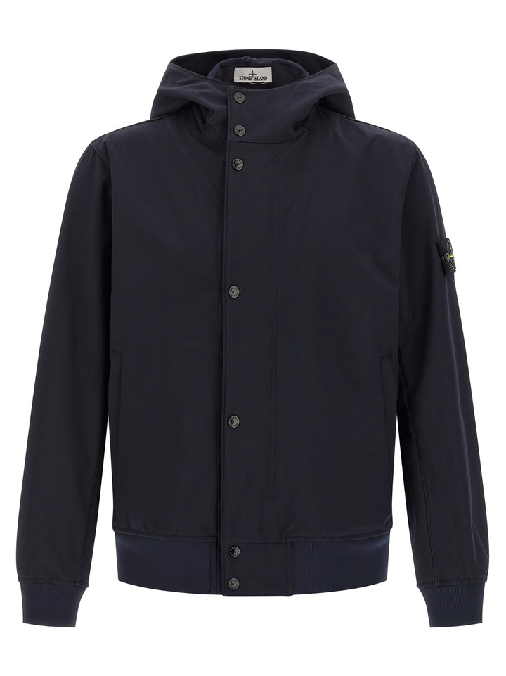 Stone Island Blue Polyester Shell Jacket