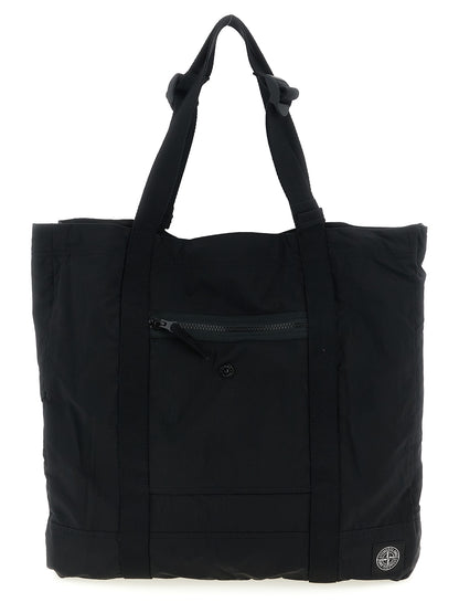 Stone Island Black Polyamide Tote Bag