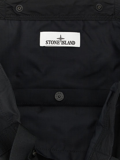 Stone Island Black Polyamide Tote Bag