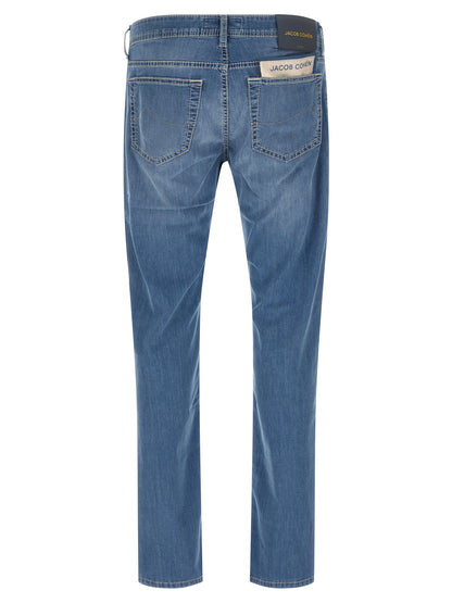Jacob Cohen Blue Cotton Straight-Leg Jeans