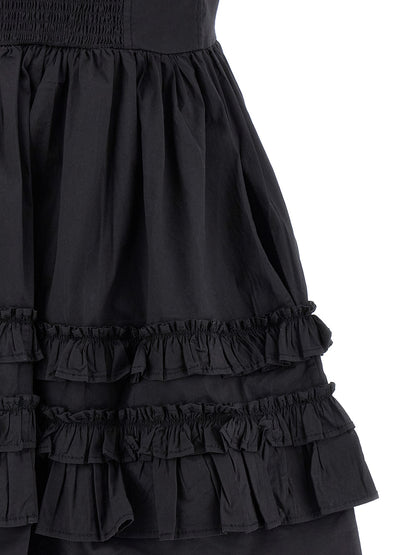 Ganni Black Cotton Short Dress
