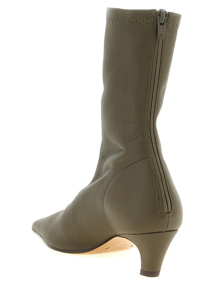 Khaite Bicolor Lambskin Ankle Boots