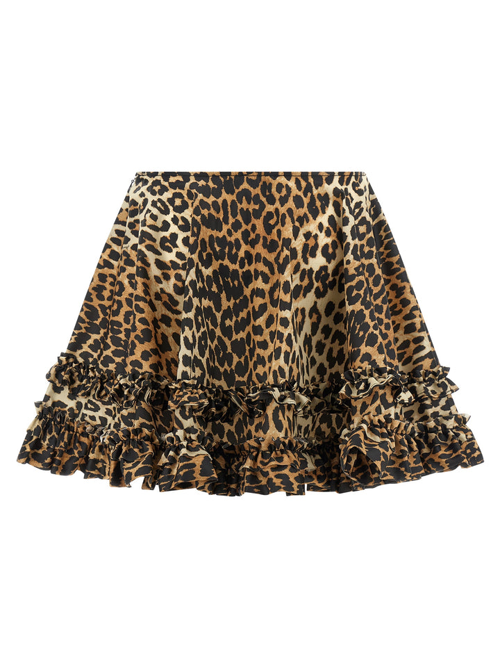 Ganni Brown Recycled Polyamide Long Skirt