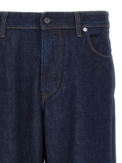 Stone Island Blue Cotton Relaxed Fit Jeans