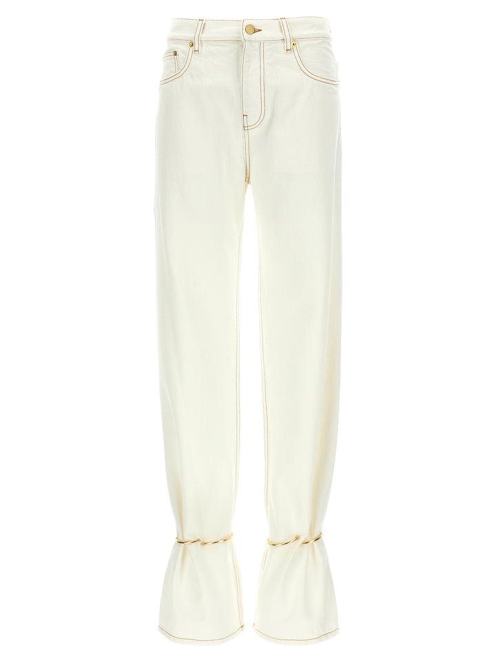 Darkpark White Cotton Straight-Leg Jeans