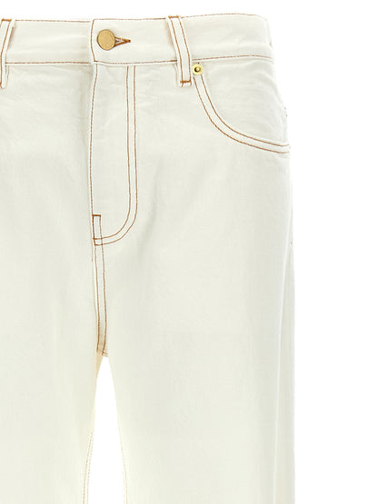 Darkpark White Cotton Straight-Leg Jeans