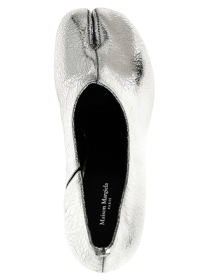 Maison Margiela Silver Calfskin Mid Heel Pumps