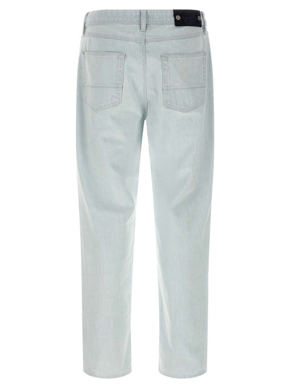 Stone Island Blue Cotton Straight-Leg Jeans