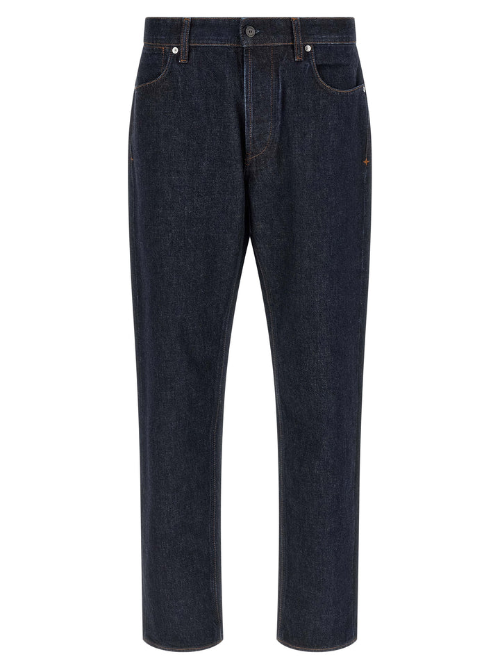 Stone Island Blue Cotton Straight-Leg Jeans