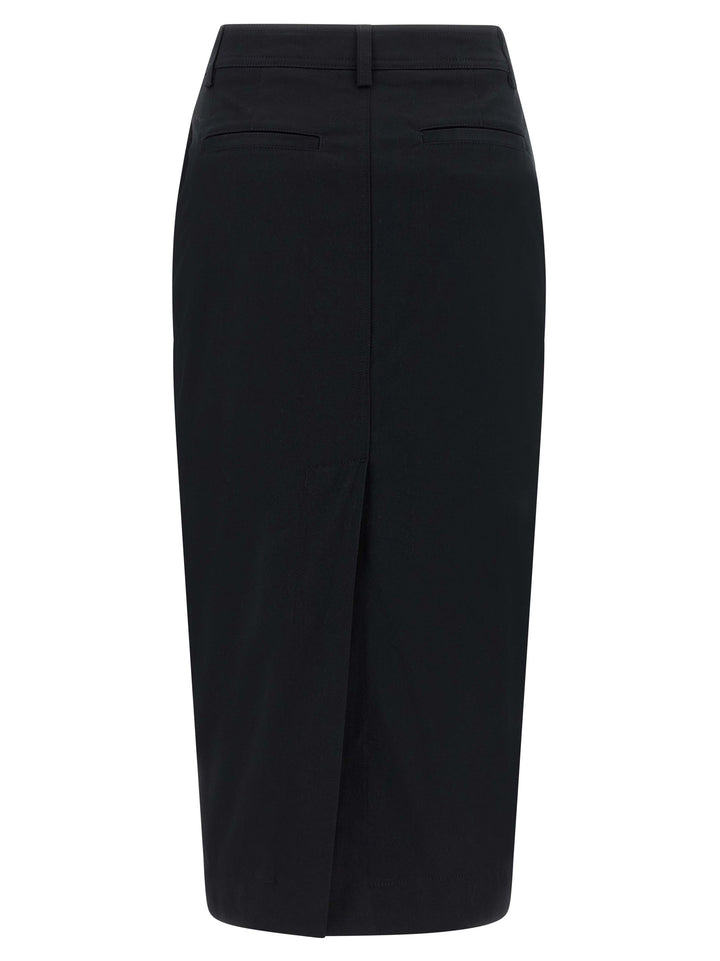 THELATEST Black Cotton Midi Skirt
