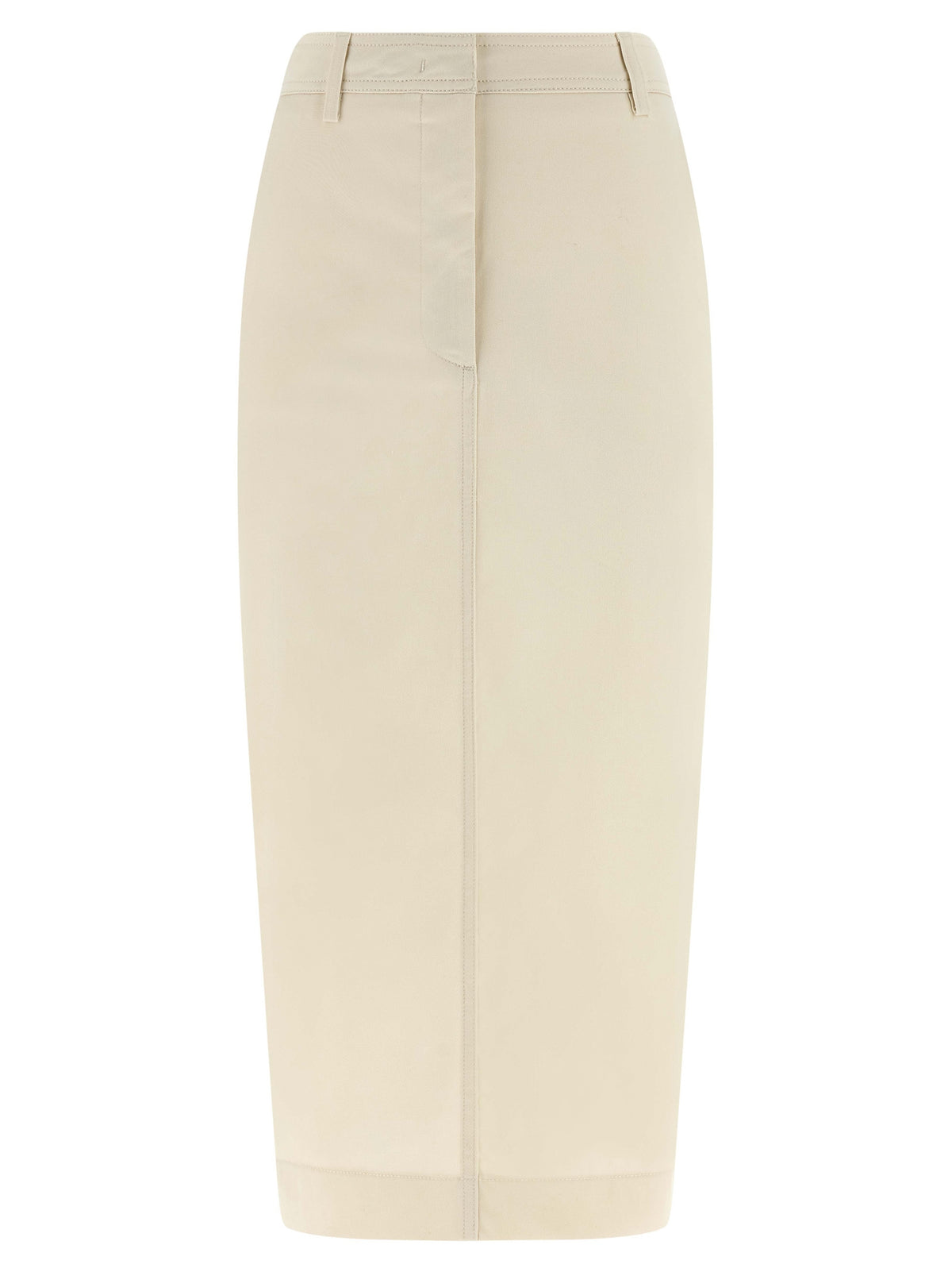 THELATEST White Cotton Midi Skirt