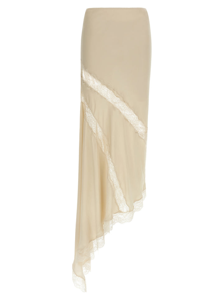 The Andamane Beige Viscose Mini Skirt