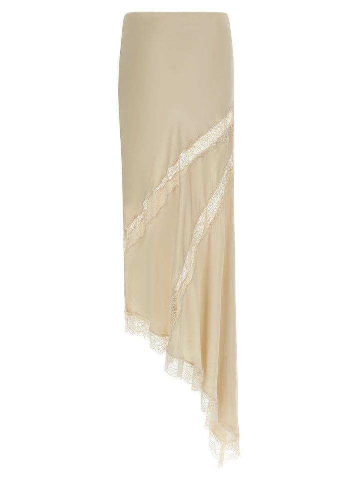 The Andamane Beige Viscose Mini Skirt