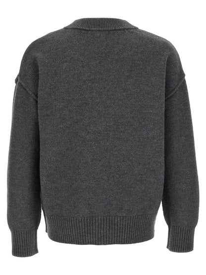 Ami Paris Gray Wool Cardigan
