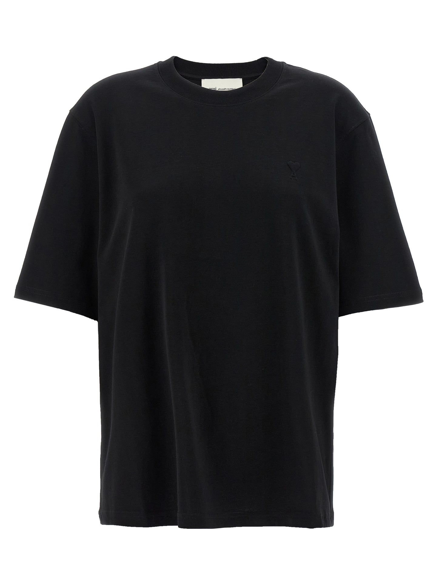 Ami Paris Black Cotton T-Shirt