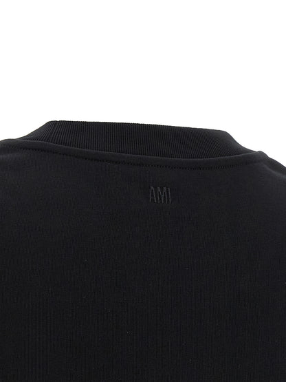Ami Paris Black Cotton T-Shirt