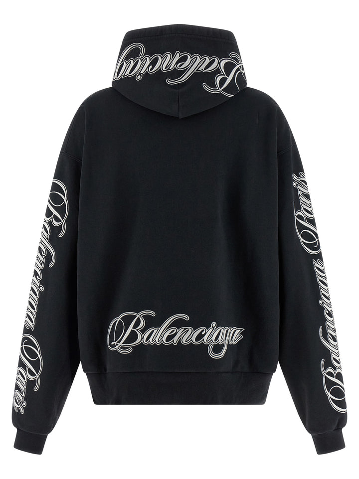 Balenciaga Black Cotton Hoodie