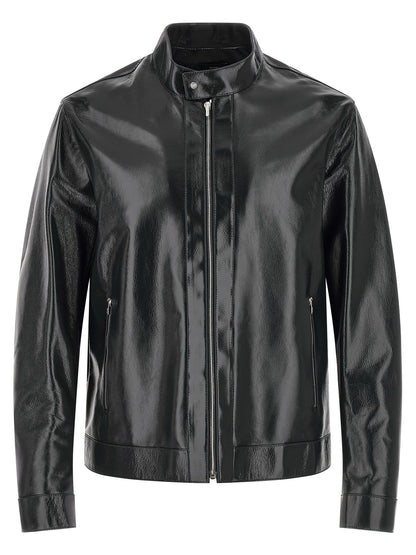Fendi Blue Lamb Leather Leather Jacket