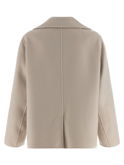 'S Max Mara Beige Virgin Wool Biker Jacket