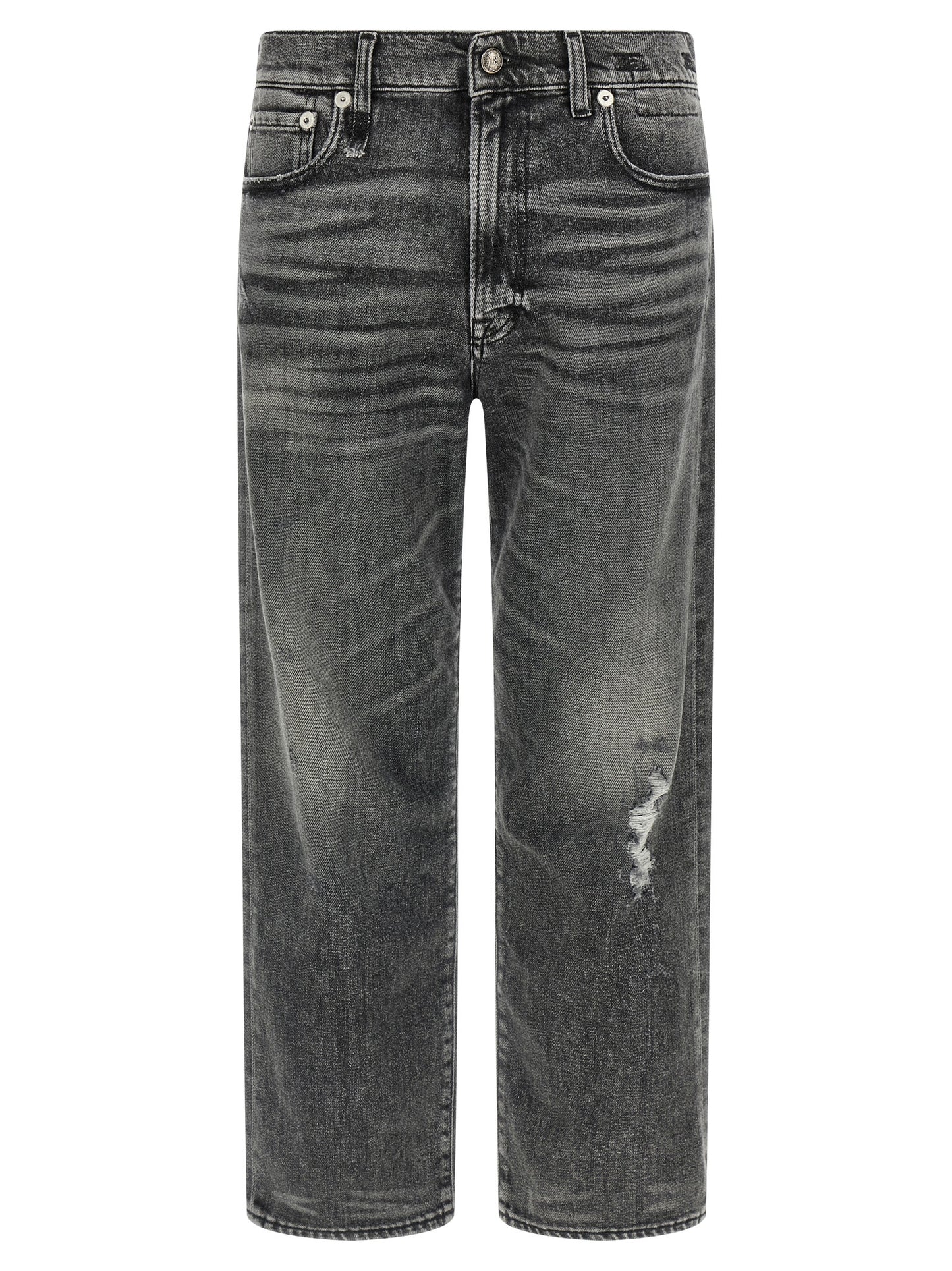 R13 Gray Cotton Boyfriend Jeans