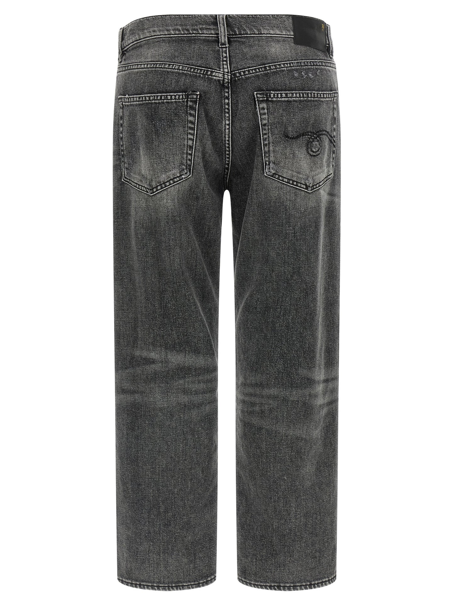 R13 Gray Cotton Boyfriend Jeans